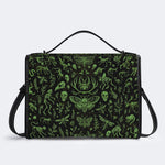 Death Moth And Animal Skeleton - Leather Satchel Bag