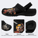 Snake&Figure&Letter&Floral Print - Fur Lined Slippers