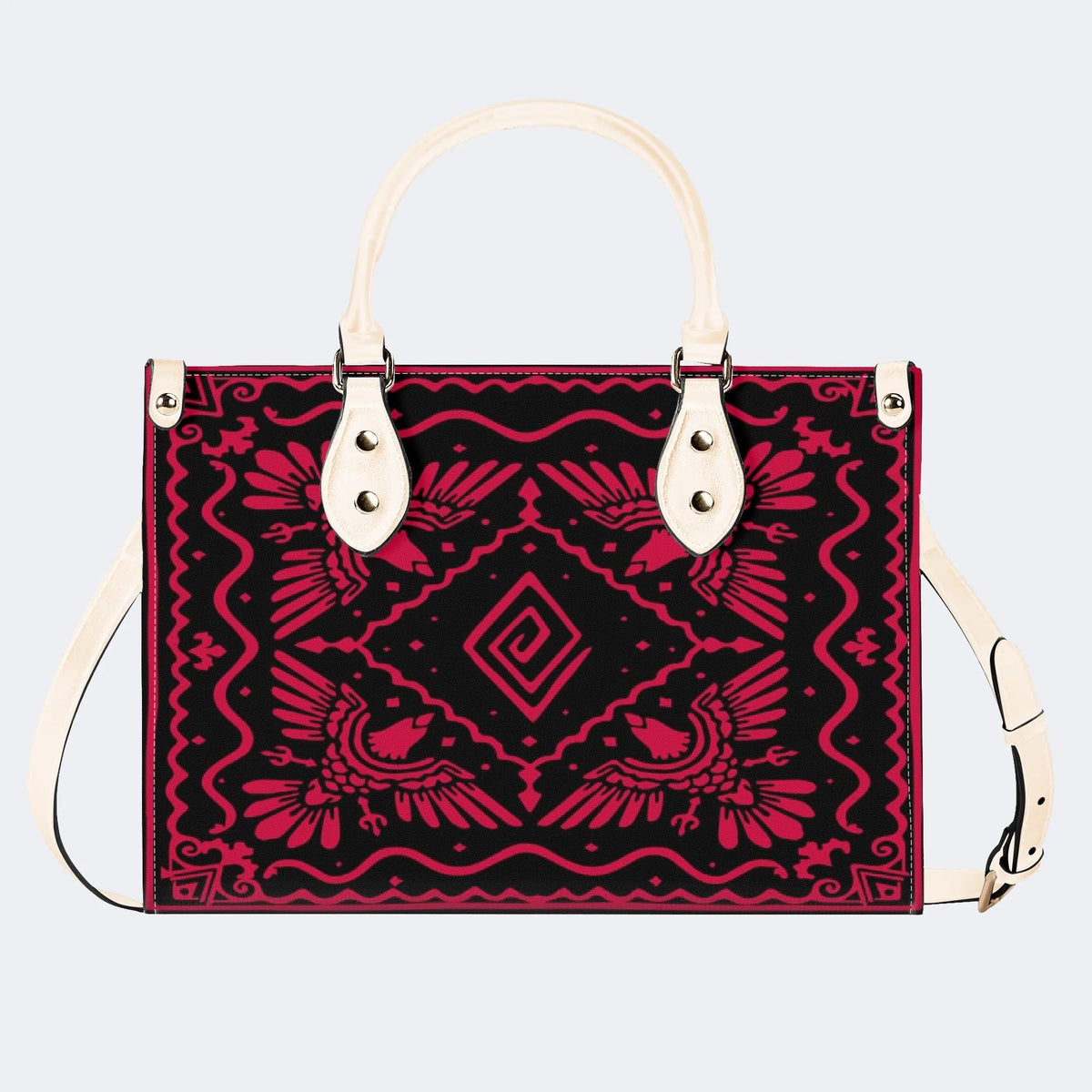 Red Eagle Totem - Leather Handbag
