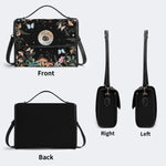 Starry Sky Floral Mushroom Print - Leather Satchel Bag