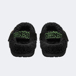 Unisex More Brains Print - Fur Lined Slippers