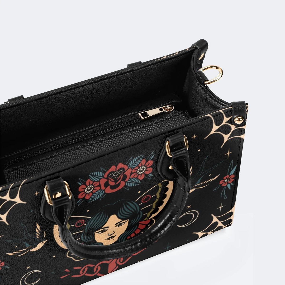 Vintage Tattoo Art Print - Leather Handbag