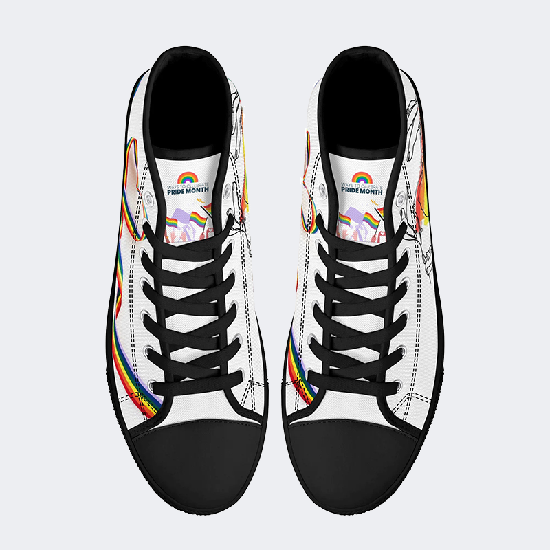 Pride Month High Top Canvas Shoes