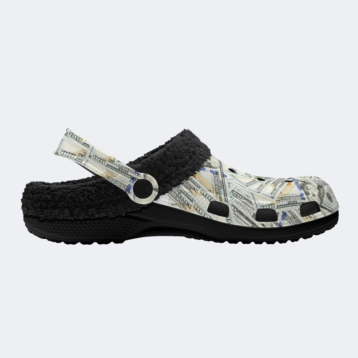 Unisex Papers Print - Fur Lined Slippers/Sandals