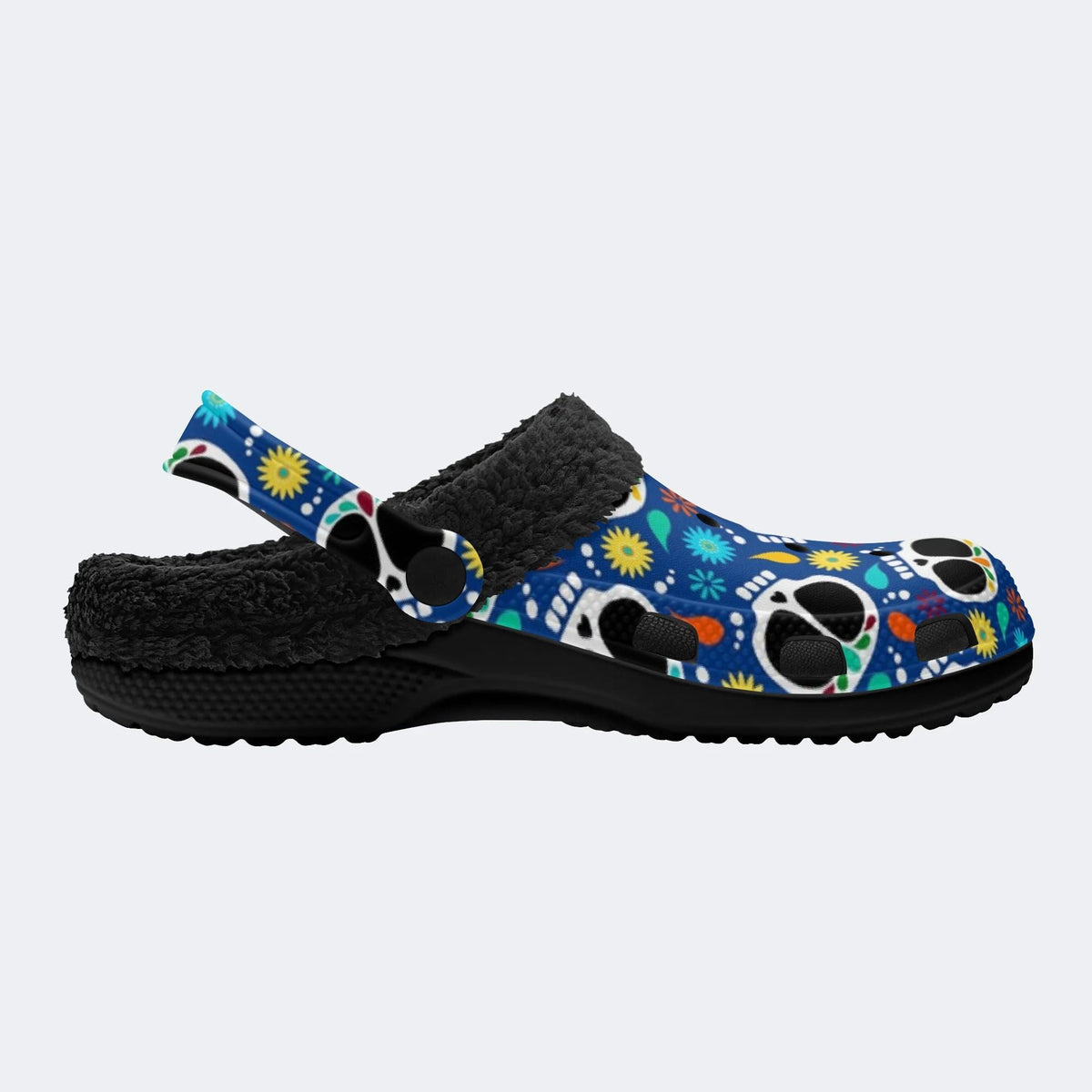 Fiesta Sugar Skull - Fur Lined Slippers/Sandals