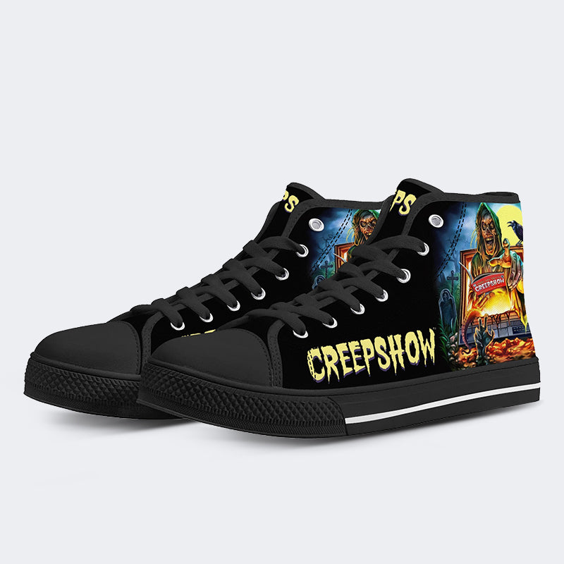 Horror Movie Vintage Graphic Print - High Top Canvas