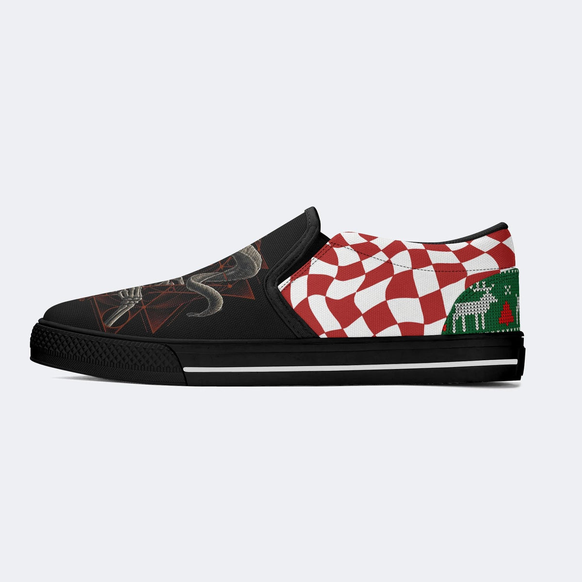 Demonic Baphomet Print - Slip On Shoes