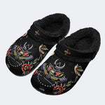 Colorful Death Moth Print - Fur Lined Slippers/Sandals