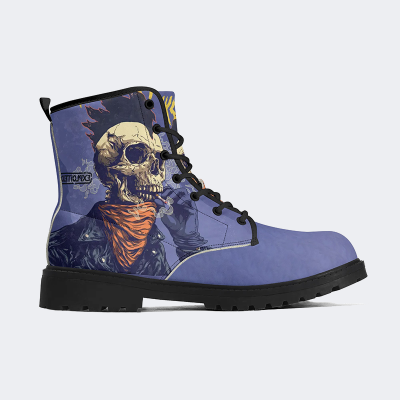 Unisex Funny Skull Art Illustration Print - Boots