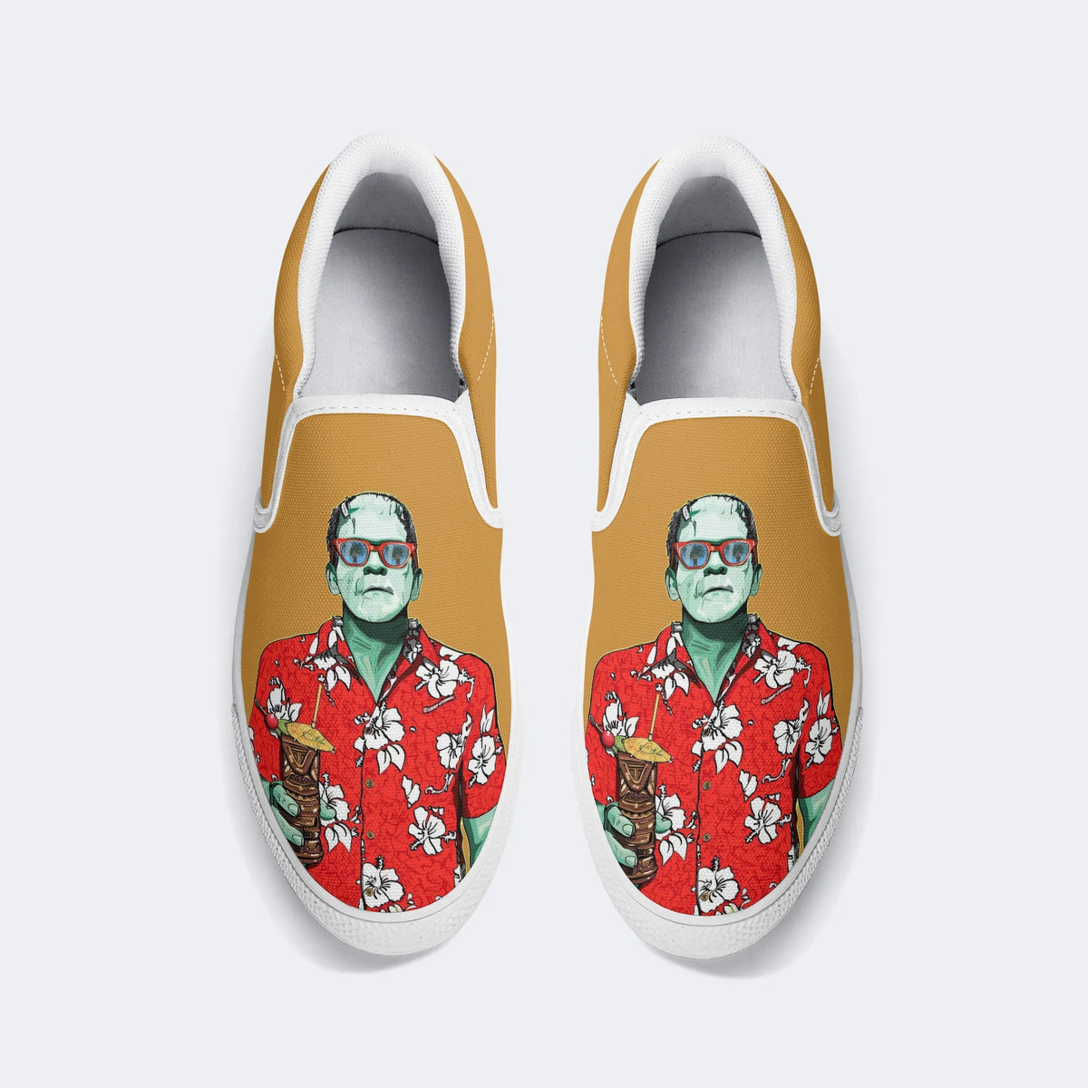 Unisex Monster Print - Slip On Shoes