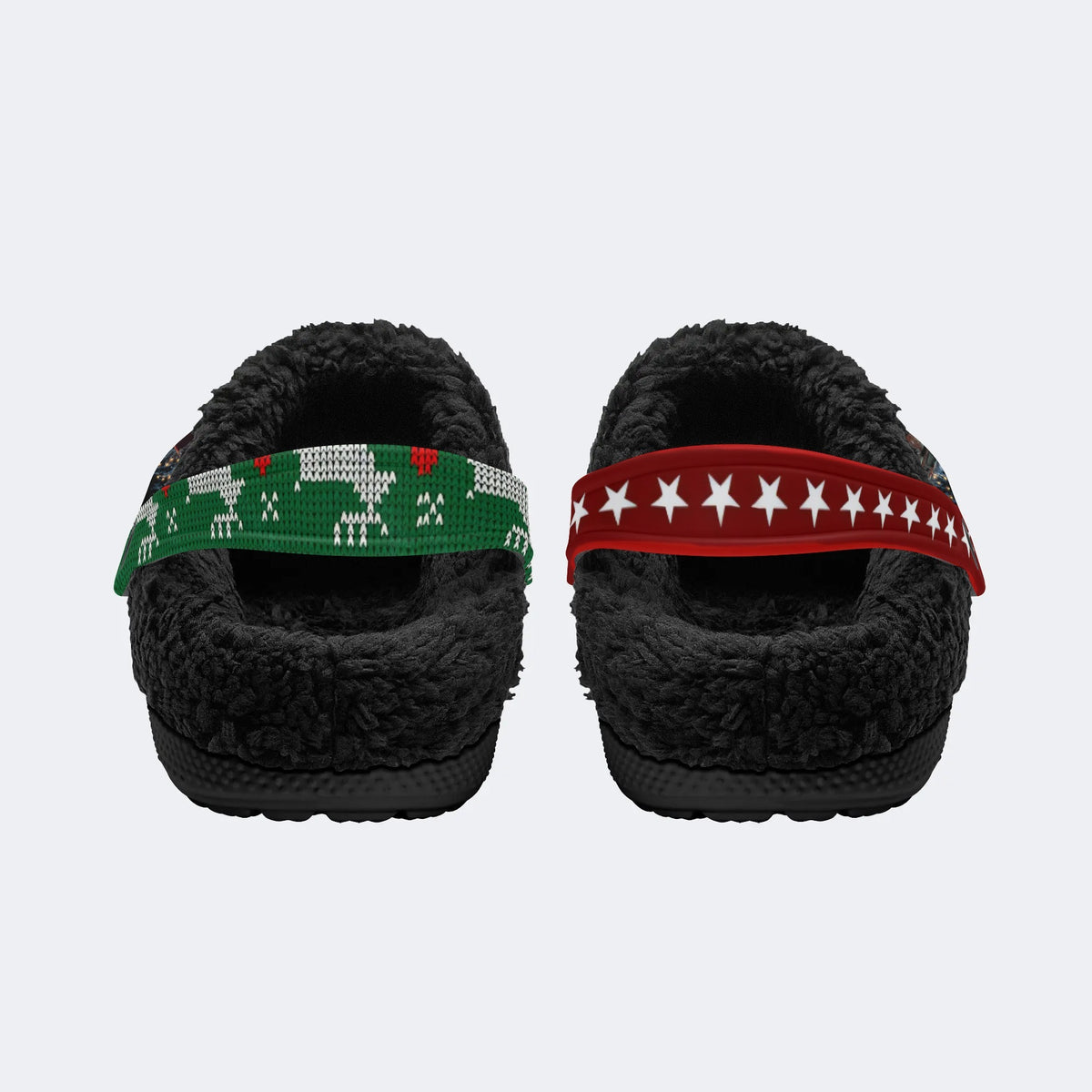 Horror Santa Claus Ghostface Print - Fur Lined Slippers/Sandals