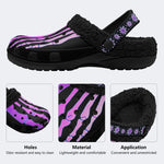Purple Gradient Skeleton Toes Skull - Fur Lined Slippers/Sandals