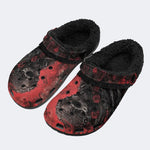 Skull Red Rose - Fur Lined Slippers/Sandals