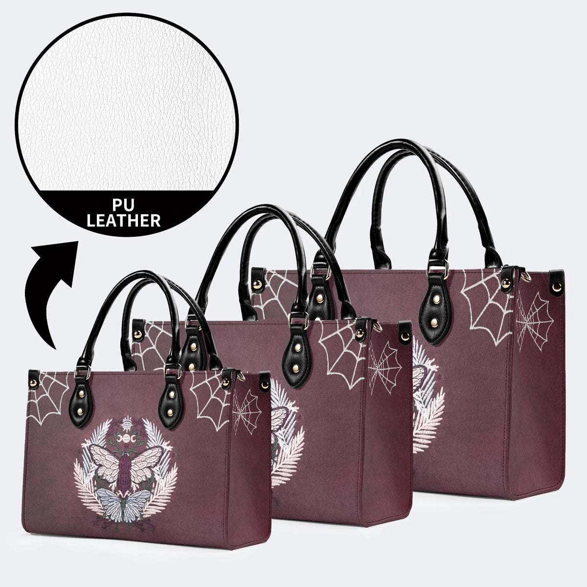 Trivia Moth Print - Leather Handbag