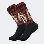 Horror Santa Claus Ghostface Print - Crew Socks