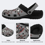 Skull Demon Print - Fur Lined Slippers/Sandals