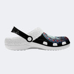 Vintage Crow Print - Fur Lined Slippers/Sandals