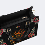 Wolf Head Print - Leather Handbag