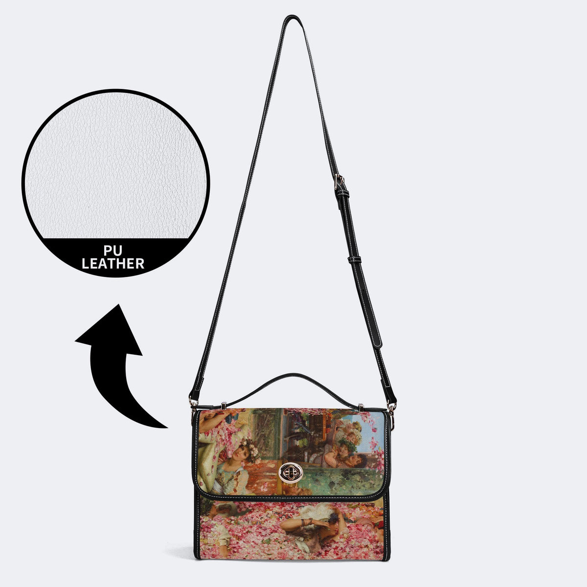 Roses of Heliogabal Print - Leather Satchel Bag
