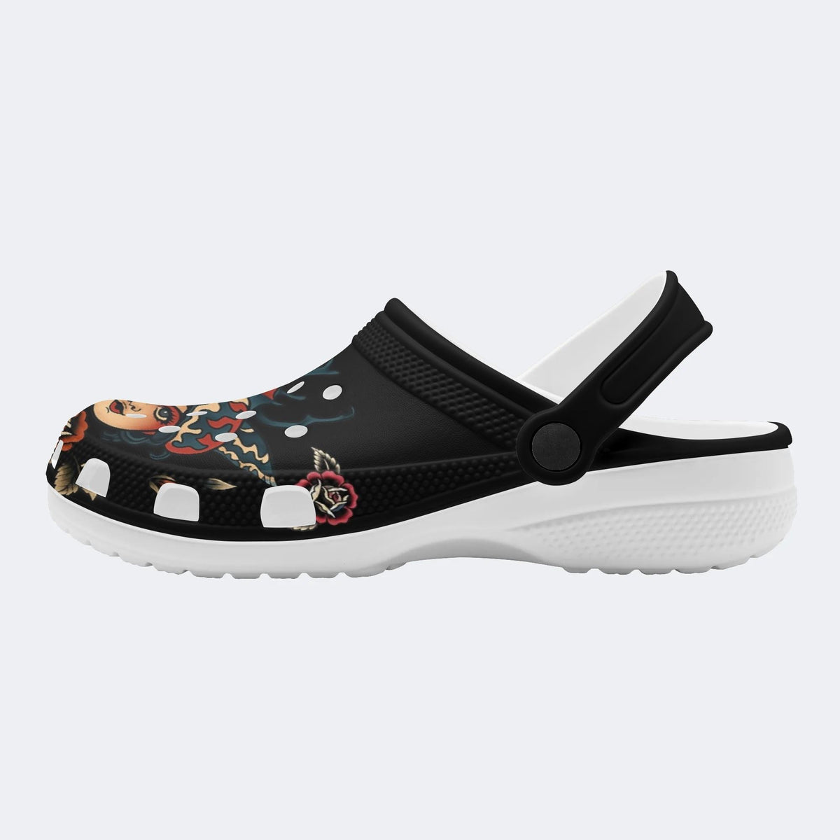 Human Face Rhinoceros Beetle Print - Slippers/Sandals