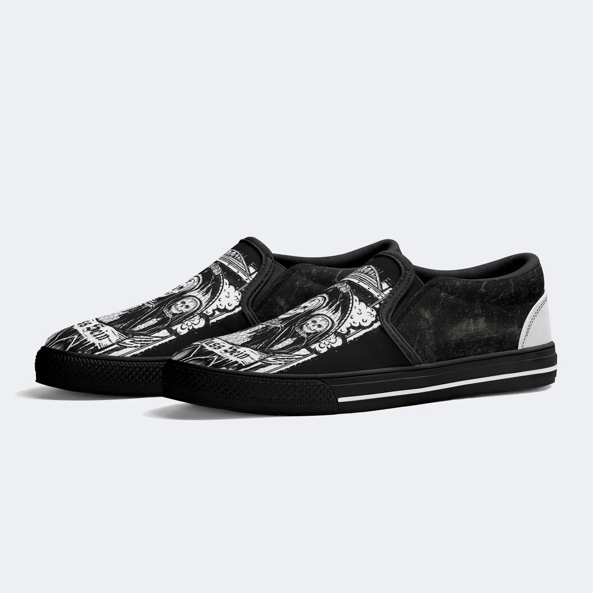 Unisex Skull Es Muss Sein Print - Slip On Shoes