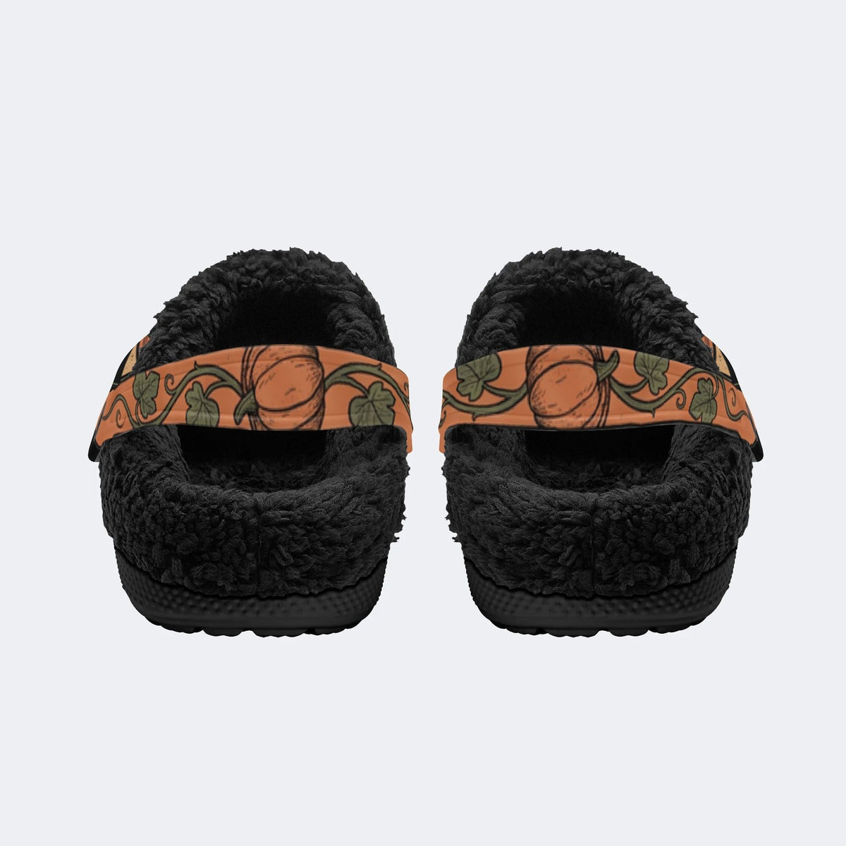 Gothic Pumpkin Witch Halloween - Fur Lined Slippers/Sandals