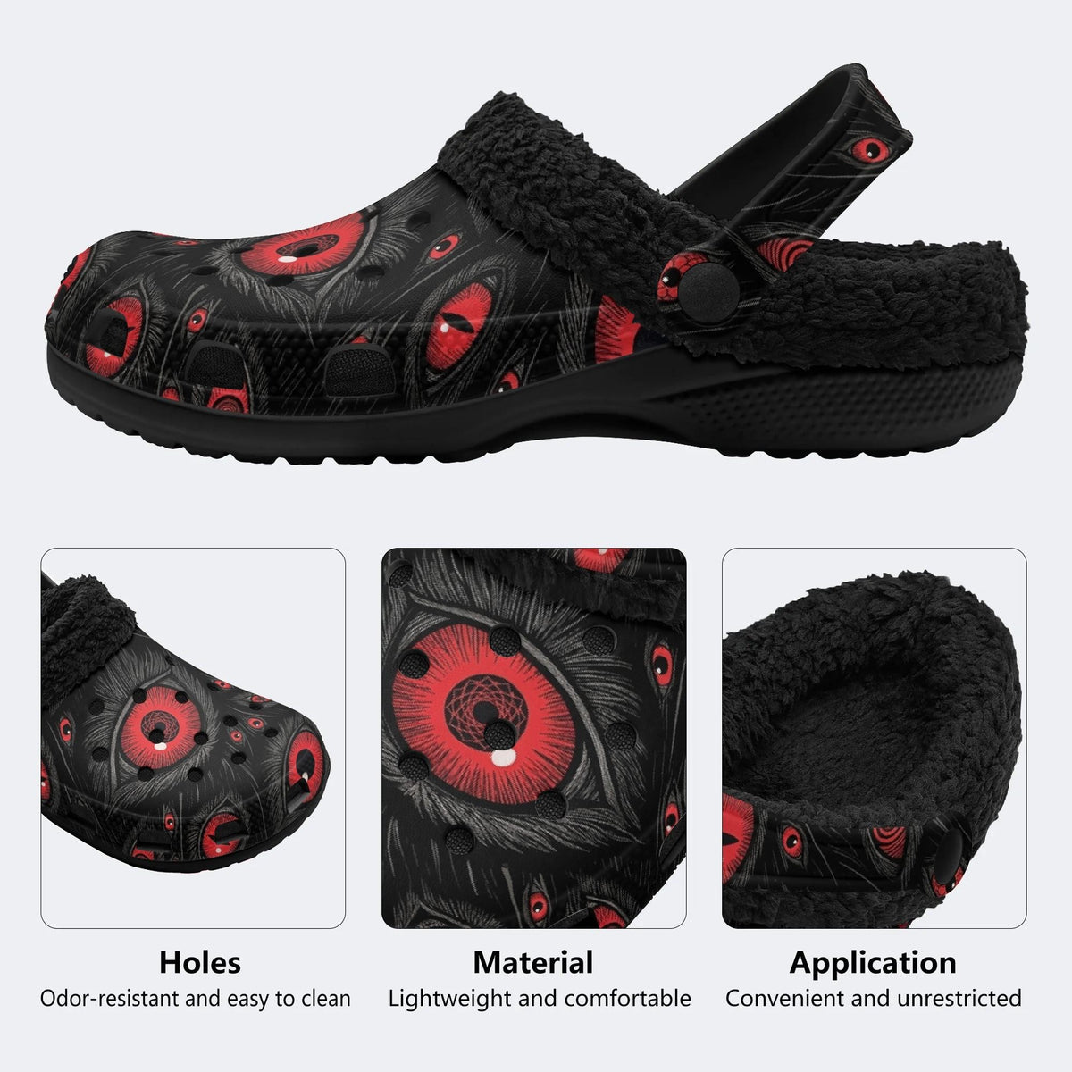 Abyss Eyes - Fur Lined Slippers/Sandals