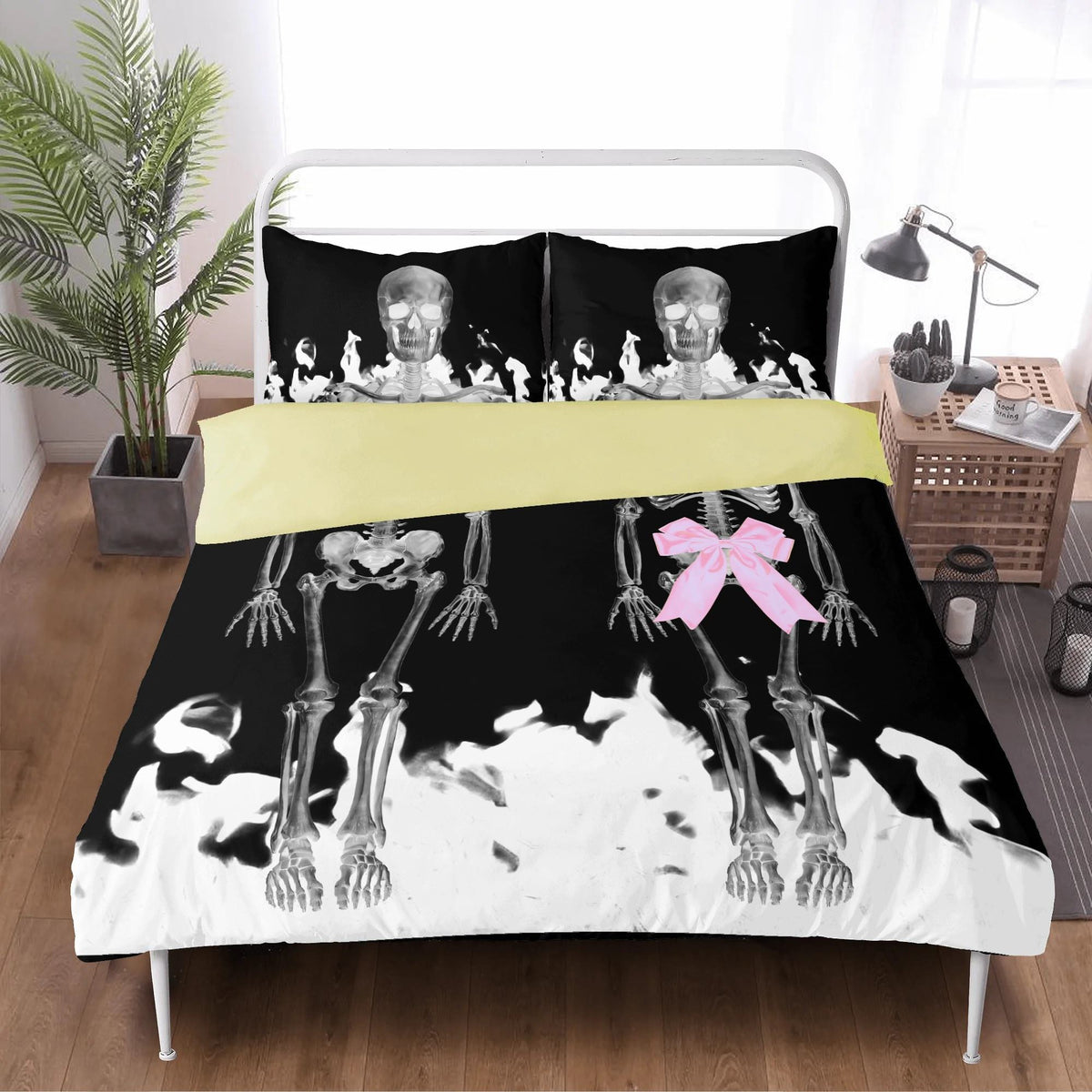 Gothic Skull Print - Three Piece Bedding Set