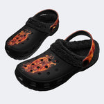 Gothic Fire Skeleton - Fur Lined Slippers/Sandals