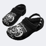 Art Skull Goat Print - Fur Lined Slippers