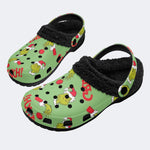 Grinch Santa Hat - Fur Lined Slippers/Sandals