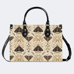 Moths Pattern Print - Leather Handbag