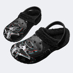 Gothic Lightning Skeleton - Fur Lined Slippers/Sandals