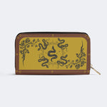 Inscribed Viper Print - Leather Wallet