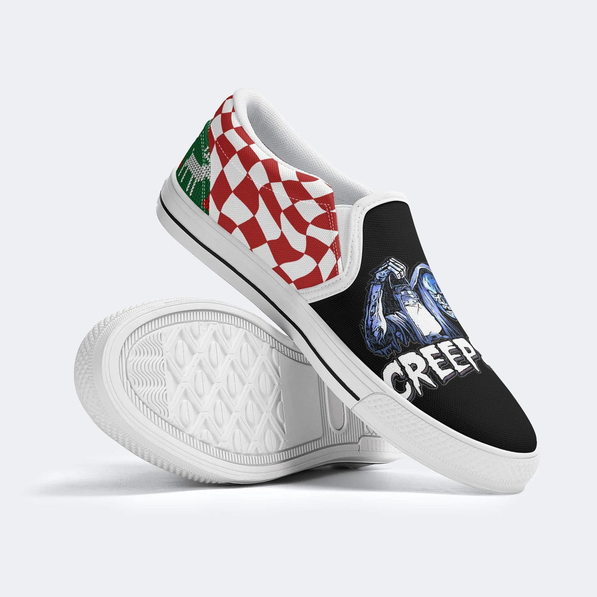 Horror Movie Vintage Graphic Print - Slip On Shoes