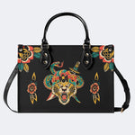 Crown With Snake And Sword - Leather Handbag