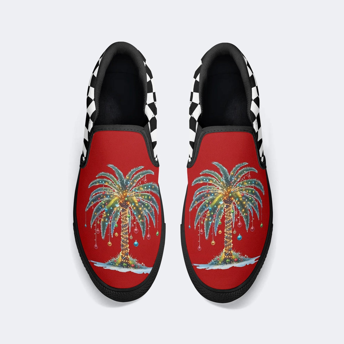 Beach Christmas Coconut Tree - Slip On Shoes