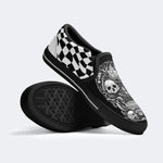 Unisex Death Skull Print - Slip On Shoes