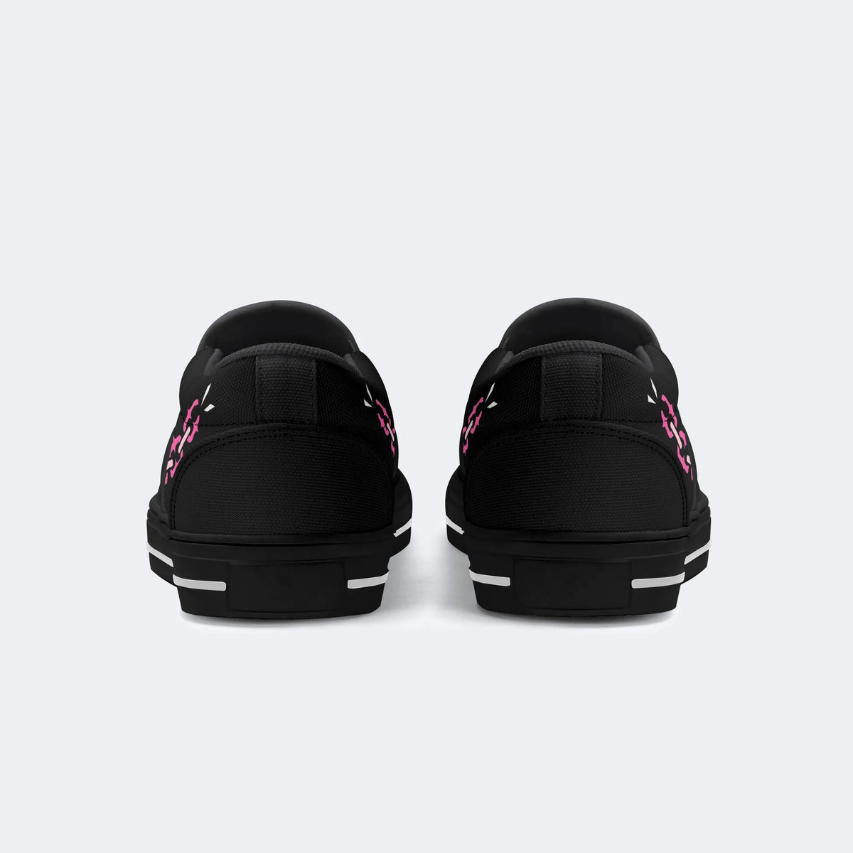 Pink Death Moth Print - Slip On Shoes