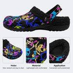 Punk Skeleton - Fur Lined Slippers/Sandals