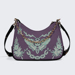 Classic Death Moth Vintage Print - Leather Crossbody Bag
