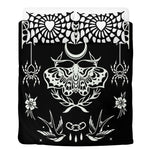 Dark Moth Gothic Print - Three Piece Bedding Set