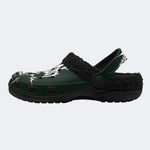 Ghost Text Skull - Fur Lined Slippers/Sandal
