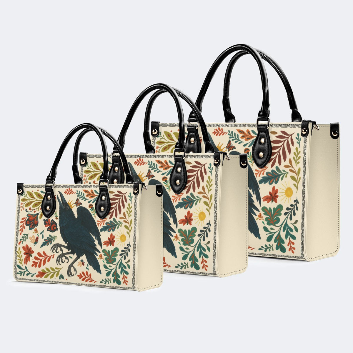 Three-Legged Golden Crow - Leather Handbag