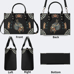 Wolf Vintage Print - Leather Handbag