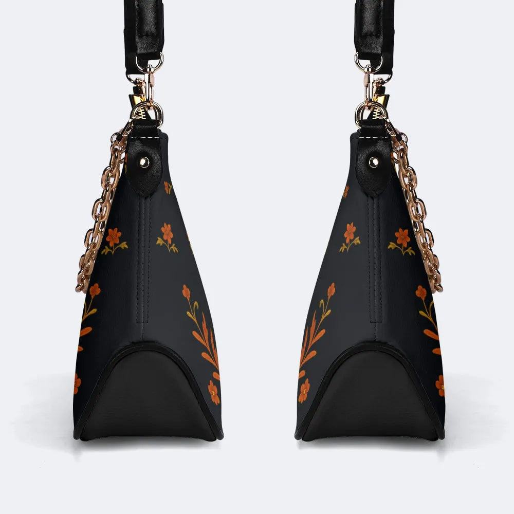 Heart Eyes Print - Leather Crossbody Bag