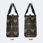 Starry Sky And Moth Print - Leather Handbag