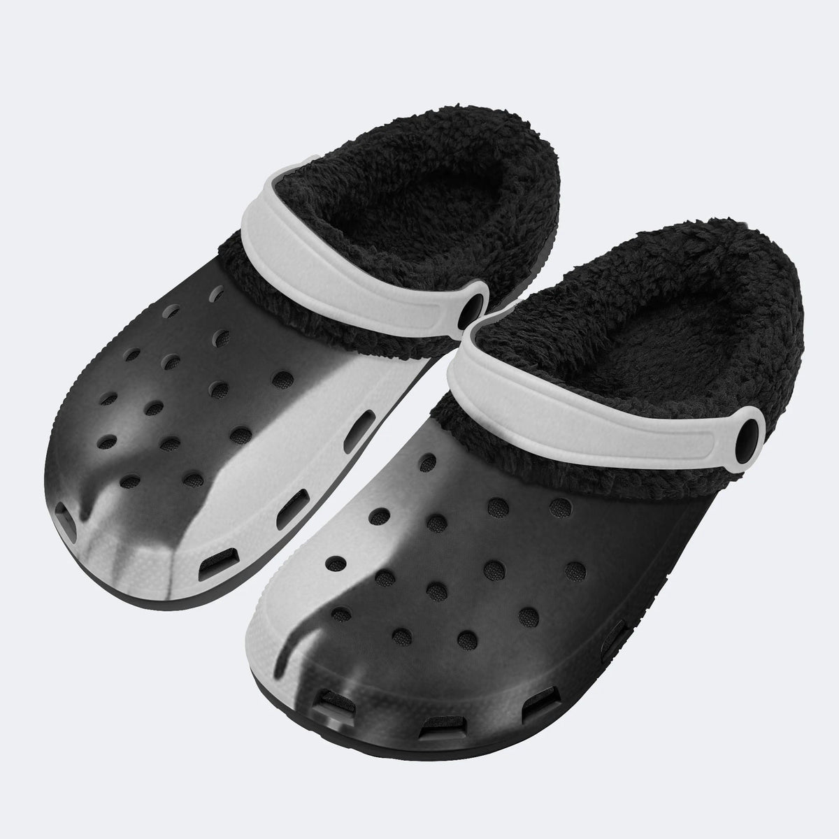 Greyscale Fluid - Fur Lined Slippers/Sandals