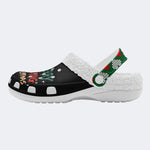 Merry Christmas Print - Fur Lined Slippers/Sandals