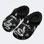 Snake And Beath Moth Print - Fur Lined Slippers/Sandals